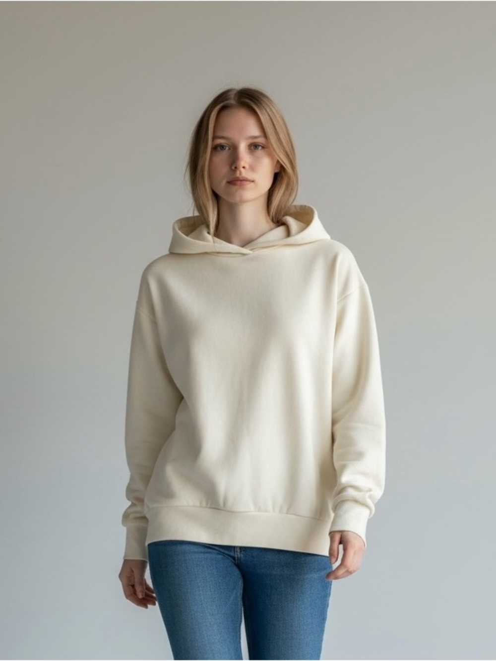 Zara Cream Pullover Hoodie